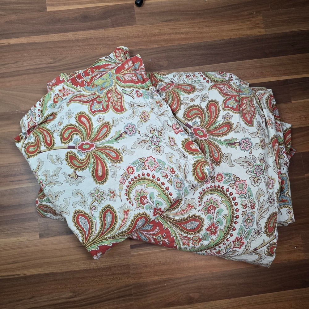 Pottery Barn Caesarea‎ King Duvet Cover Euro Sham Paisley Organic Cotton 2014